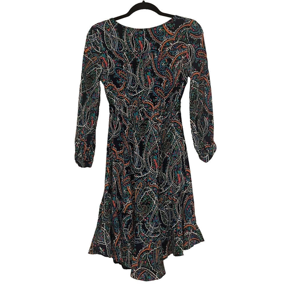 Anthropologie Maeve Maplewood Paisley Long Sleeve‎ V-Neck Midi Dress XS - Picture 5 of 5